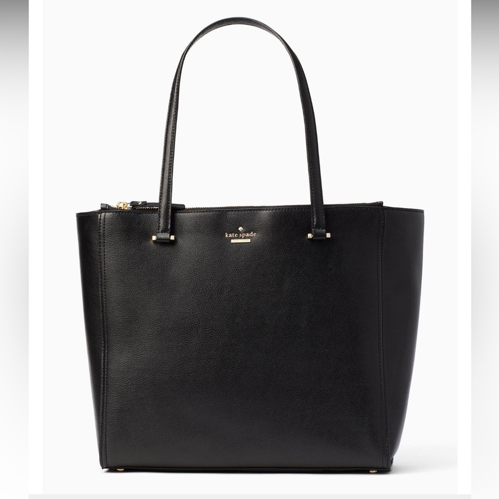 kate spade Black Leather Tote Bag